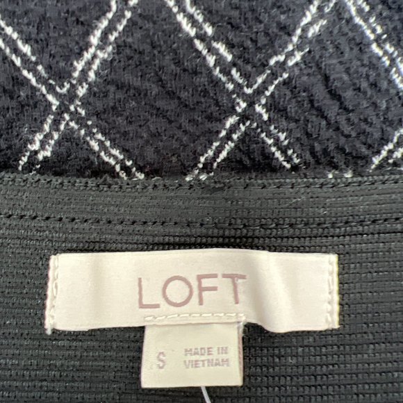 NWT Loft Elastic Waist Pull On Diamond Print A-Line Skirt Black & White Size S - Picture 4 of 6